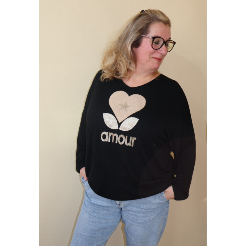 PULL LEGER AMOUR NOIRE