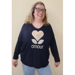 PULL LEGER AMOUR BLEU MARINE