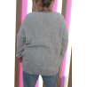 PULL MAILLE GAUFREE COEUR GRIS