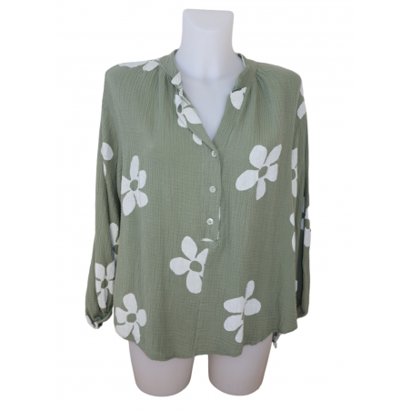 BLOUSE FLOWER GAZE DE COTON