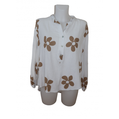 BLOUSE FLOWER GAZE DE COTON