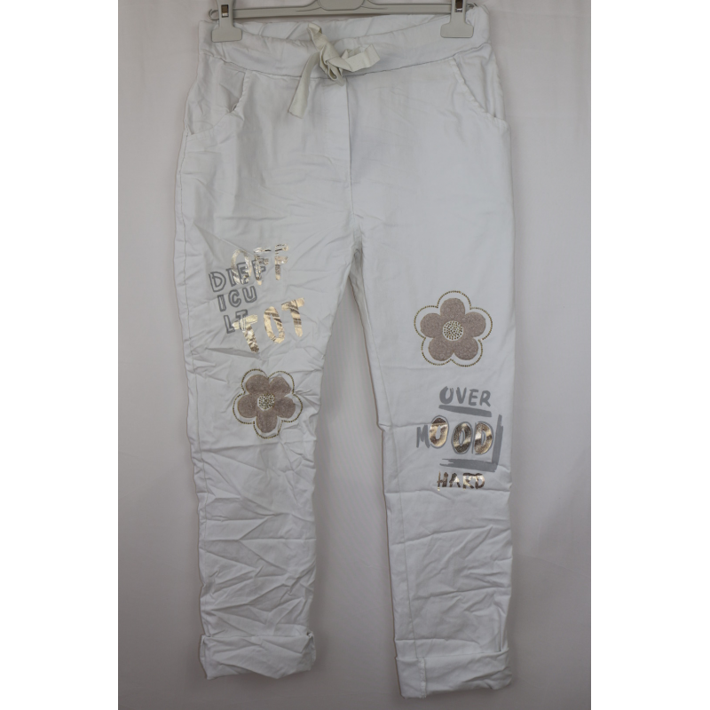 PANTALON FLOWER FROISSE