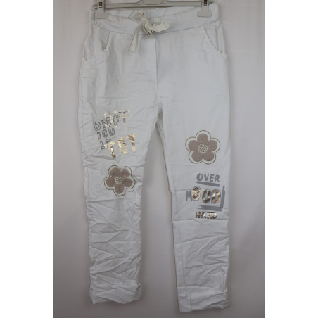 PANTALON FLOWER FROISSE