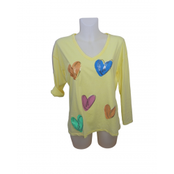 TEE-SHIRT COEUR JAUNE