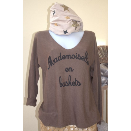 PULL MADEMOISELLE EN BASKETS MARRON