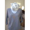 PULL BELLA GRIS CACTUS DORE